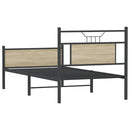 vidaXL sonoma tölgy színű szerelt fa ágykeret matrac nélkül 80x200 cm
