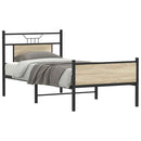 vidaXL sonoma tölgy színű szerelt fa ágykeret matrac nélkül 80x200 cm