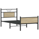 vidaXL sonoma tölgy színű szerelt fa ágykeret matrac nélkül 90x200 cm