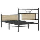 vidaXL sonoma tölgy színű szerelt fa ágykeret matrac nélkül 90x200 cm