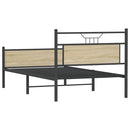 vidaXL sonoma tölgy színű szerelt fa ágykeret matrac nélkül 100x190 cm