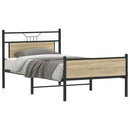 vidaXL sonoma tölgy színű szerelt fa ágykeret matrac nélkül 100x190 cm