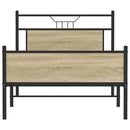 vidaXL sonoma tölgy színű szerelt fa ágykeret matrac nélkül 100x200 cm