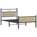 vidaXL ágykeret matrac nélkül Sonoma tölgy 107x203 cm Gépi fa