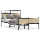 vidaXL sonoma tölgy színű szerelt fa ágykeret matrac nélkül 120x190 cm