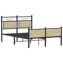 vidaXL sonoma tölgy színű szerelt fa ágykeret matrac nélkül 120x190 cm