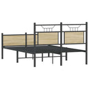 vidaXL sonoma tölgy színű szerelt fa ágykeret matrac nélkül 120x190 cm