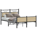 vidaXL sonoma tölgy színű szerelt fa ágykeret matrac nélkül 120x190 cm