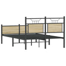 vidaXL sonoma tölgy színű szerelt fa ágykeret matrac nélkül 120x200 cm