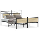 vidaXL sonoma tölgy színű szerelt fa ágykeret matrac nélkül 137x190 cm