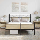 vidaXL sonoma tölgy színű szerelt fa ágykeret matrac nélkül 137x190 cm