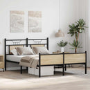 vidaXL sonoma tölgy színű szerelt fa ágykeret matrac nélkül 137x190 cm