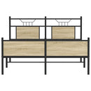 vidaXL sonoma tölgy színű szerelt fa ágykeret matrac nélkül 137x190 cm