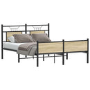 vidaXL sonoma tölgy színű szerelt fa ágykeret matrac nélkül 137x190 cm