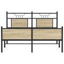 vidaXL sonoma tölgy színű szerelt fa ágykeret matrac nélkül 140x190 cm