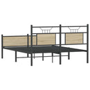 vidaXL sonoma tölgy színű szerelt fa ágykeret matrac nélkül 140x190 cm