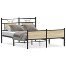 vidaXL sonoma tölgy színű szerelt fa ágykeret matrac nélkül 140x200 cm