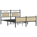 vidaXL sonoma tölgy színű szerelt fa ágykeret matrac nélkül 140x200 cm