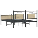 vidaXL sonoma tölgy színű szerelt fa ágykeret matrac nélkül 140x200 cm