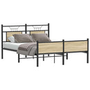 vidaXL sonoma tölgy színű szerelt fa ágykeret matrac nélkül 140x200 cm