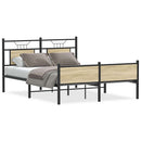 vidaXL sonoma tölgy színű szerelt fa ágykeret matrac nélkül 150x200 cm
