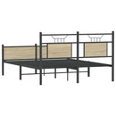 vidaXL sonoma tölgy színű szerelt fa ágykeret matrac nélkül 150x200 cm