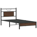 vidaXL barna tölgy színű szerelt fa ágykeret matrac nélkül 75x190 cm