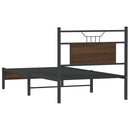 vidaXL barna tölgy színű szerelt fa ágykeret matrac nélkül 75x190 cm