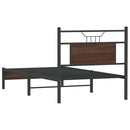 vidaXL barna tölgy színű szerelt fa ágykeret matrac nélkül 90x190 cm