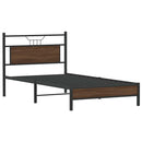 vidaXL barna tölgy színű szerelt fa ágykeret matrac nélkül 100x200 cm