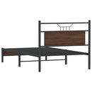 vidaXL barna tölgy színű szerelt fa ágykeret matrac nélkül 100x200 cm