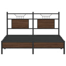 vidaXL barna tölgy színű szerelt fa ágykeret matrac nélkül 137x190 cm