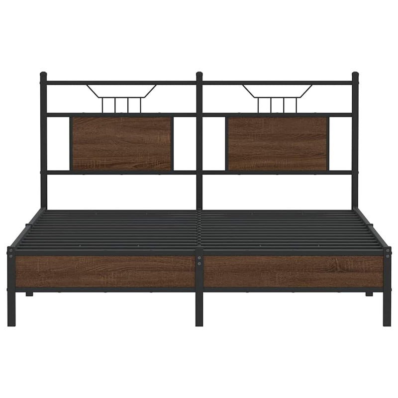 vidaXL barna tölgy színű szerelt fa ágykeret matrac nélkül 140x200 cm