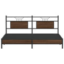 vidaXL ágykeret matrac nélkül Barna tölgy 183x213 cm Gépelt fa