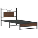 vidaXL barna tölgy színű szerelt fa ágykeret matrac nélkül 90x200 cm