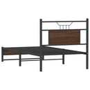 vidaXL barna tölgy színű szerelt fa ágykeret matrac nélkül 90x200 cm