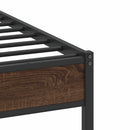 vidaXL barna tölgy színű szerelt fa ágykeret matrac nélkül 90x200 cm