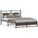 vidaXL barna tölgy színű szerelt fa ágykeret matrac nélkül 137x190 cm