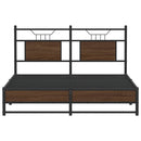 vidaXL barna tölgy színű szerelt fa ágykeret matrac nélkül 137x190 cm