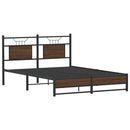 vidaXL barna tölgy színű szerelt fa ágykeret matrac nélkül 140x200 cm