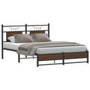 vidaXL barna tölgy színű szerelt fa ágykeret matrac nélkül 150x200 cm