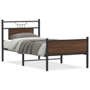 vidaXL barna tölgy színű szerelt fa ágykeret matrac nélkül 75x190 cm