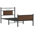 vidaXL barna tölgy színű szerelt fa ágykeret matrac nélkül 75x190 cm