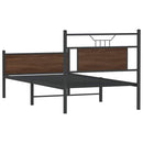 vidaXL barna tölgy színű szerelt fa ágykeret matrac nélkül 75x190 cm