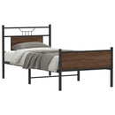 vidaXL barna tölgy színű szerelt fa ágykeret matrac nélkül 75x190 cm