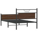 vidaXL barna tölgy színű szerelt fa ágykeret matrac nélkül 100x200 cm