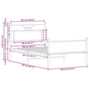vidaXL barna tölgy színű szerelt fa ágykeret matrac nélkül 100x200 cm