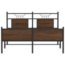 vidaXL barna tölgy színű szerelt fa ágykeret matrac nélkül 137x190 cm