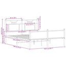 vidaXL barna tölgy színű szerelt fa ágykeret matrac nélkül 137x190 cm