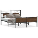 vidaXL barna tölgy színű szerelt fa ágykeret matrac nélkül 140x190 cm